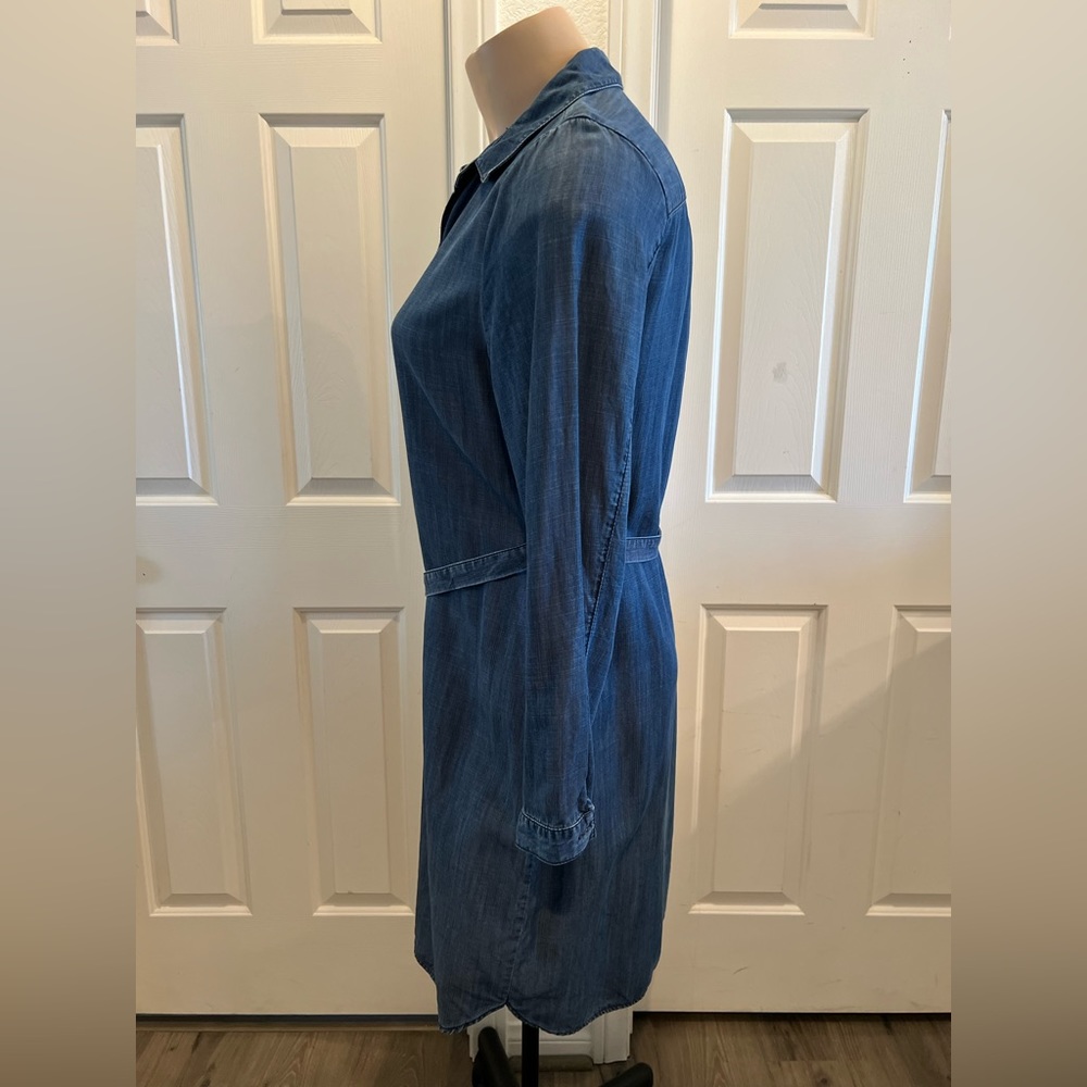 ***S O L D*** Coldwater Creek Blue Tencel Dress with Belt - Picture 2 of 5